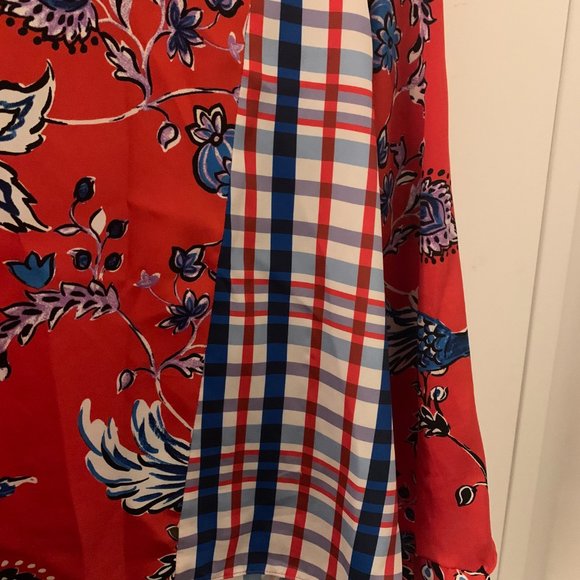 Red/Blue; Zara; silky & flowy top size XL - Picture 2 of 4